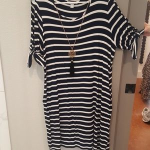 Cold shoulder sailor style tee dress
